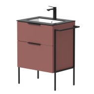 Vannas istabas skapītis KAME BIG ar izlietni ILSA 61x46cm, sarkans antīks