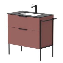 Vannas istabas skapītis KAME BIG ar izlietni ILSA 81x46cm, sarkans antīks