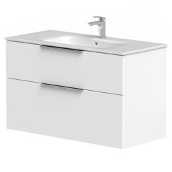 Vannas istabas skapītis KAME BIG ar izlietni Elida 101x46cm, balts matēts