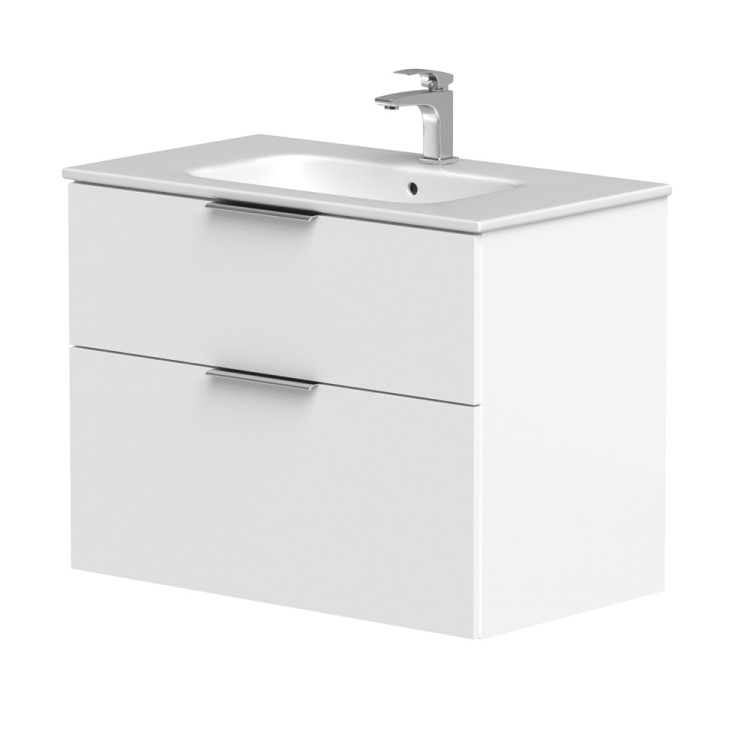 Vannas istabas skapītis KAME BIG ar izlietni Elida 81x46cm, balts matēts Vannas istabas skapītis KAME BIG ar izlietni Elida 81x46cm, balts matēts