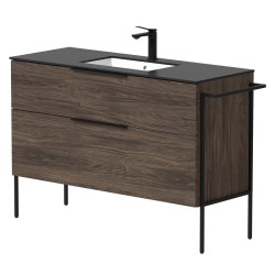 Vannas istabas skapītis KAME BIG ar izlietni ILSA 121x46cm, brūns ozols