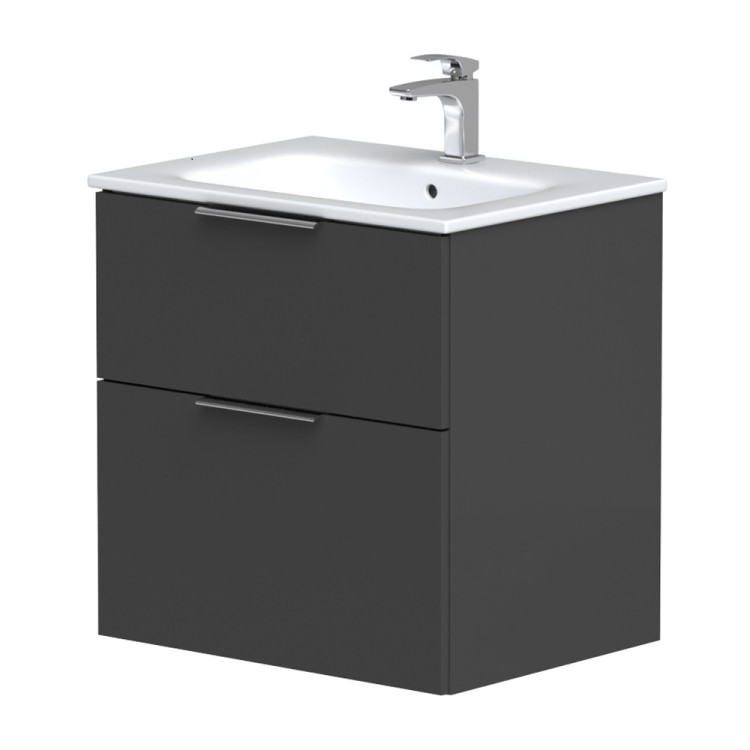 Vannas istabas skapītis KAME BIG ar izlietni Elida 61x46cm, grafīts Vannas istabas skapītis KAME BIG ar izlietni Elida 61x46cm, grafīts