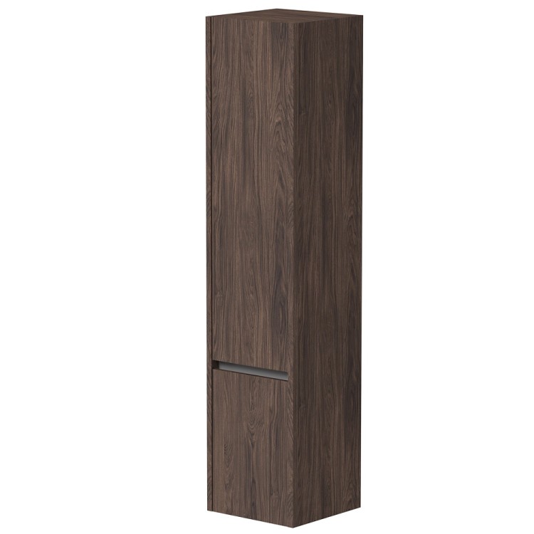 Vannas istabas augstais skapis Kame CITY 160x35cm, brūns ozols/alumīnija profils Vannas istabas augstais skapis Kame CITY 160x35cm, brūns ozols/alumīnija profils