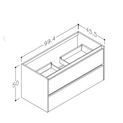 Vannas istabas skapītis Kame City ar izlietni Elide 101x46 cm, gaišs ozols/alumīnija profils