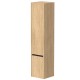 Vannas istabas augstais skapis Kame CITY 160x35cm, gaišs ozols/melns profils