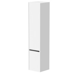 Vannas istabas augstais skapis Kame CITY 160x35cm, balts matēts/melns profils