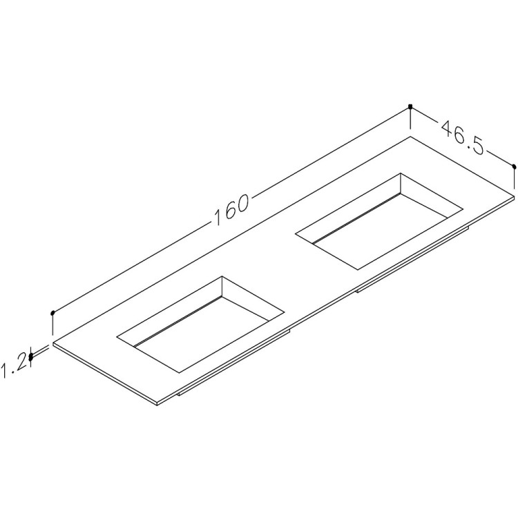 Izlietne skapītim dubultā KAME CORIAN 2 160x46.5cm, CN1600465-D-BS Izlietne skapītim dubultā KAME CORIAN 2 160x46.5cm, CN1600465-D-BS