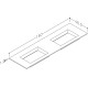 Izlietne skapītim dubultā KAME CORIAN 2 160x46.5cm, CN1600465-D-BS Izlietne skapītim dubultā KAME CORIAN 2 160x46.5cm, CN1600465-D-BS