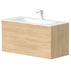 Vannas istabas skapītis Kame GAMA ar izlietni ORION 100х46cm ar push to open, gaišs ozols