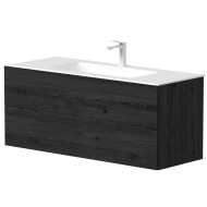 Vannas istabas skapītis Kame GAMA ar izlietni ORION 120х46cm ar push to open, melns ozols