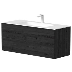 Vannas istabas skapītis Kame GAMA ar izlietni ORION 120х46cm ar push to open, melns ozols