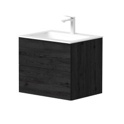 Vannas istabas skapītis Kame GAMA ar izlietni ORION 60х46cm ar push to open, melns ozols