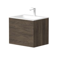 Vannas istabas skapītis Kame GAMA ar izlietni ORION 60х46cm ar push to open, brūns ozols