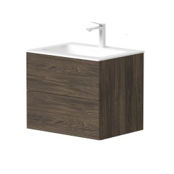 Vannas istabas skapītis Kame GAMA ar izlietni ORION 60х46cm ar push to open, brūns ozols