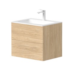 Vannas istabas skapītis Kame GAMA ar izlietni ORION 60х46cm ar push to open, gaišs ozols