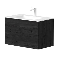 Vannas istabas skapītis Kame GAMA ar izlietni ORION 80х46cm ar push to open, melns ozols