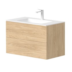 Vannas istabas skapītis Kame GAMA ar izlietni ORION 80х46cm ar push to open, gaišs ozols