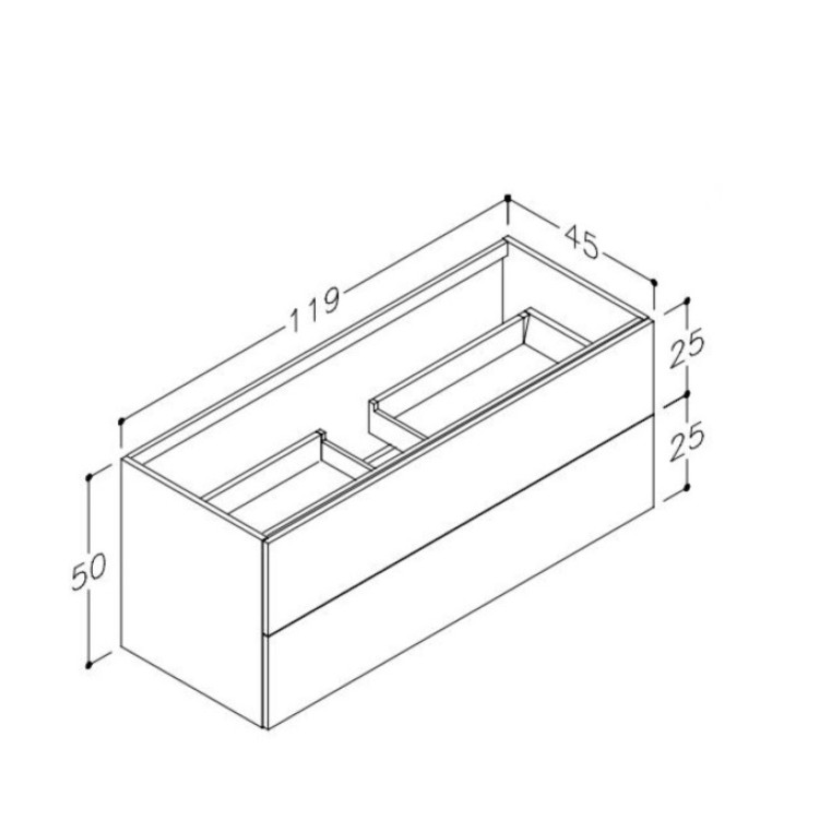 Vannas istabas skapītis Kame GAMA ar izlietni ORION 120х46cm ar push to open, gaišs ozols