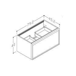Vannas istabas skapītis izlietnei Kame SOLE 79.2x45.2cm, dūmota ozolkoka finierējums