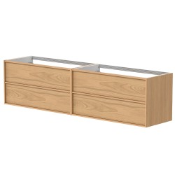 Vannas istabas skapītis izlietnei Kame HOME 2 200x46cm, dabīgs ozolkoka finierējums