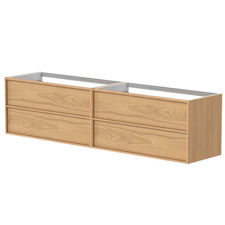 Vannas istabas skapītis izlietnei Kame HOME 2 200x46cm, dabīgs ozolkoka finierējums Vannas istabas skapītis izlietnei Kame HOME 2 200x46cm, dabīgs ozolkoka finierējums