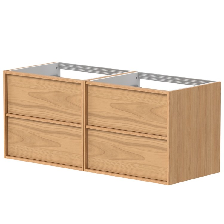Vannas istabas skapītis izlietnei Kame HOME 2 120x46cm, dabīgs ozolkoka finierējums Vannas istabas skapītis izlietnei Kame HOME 2 120x46cm, dabīgs ozolkoka finierējums