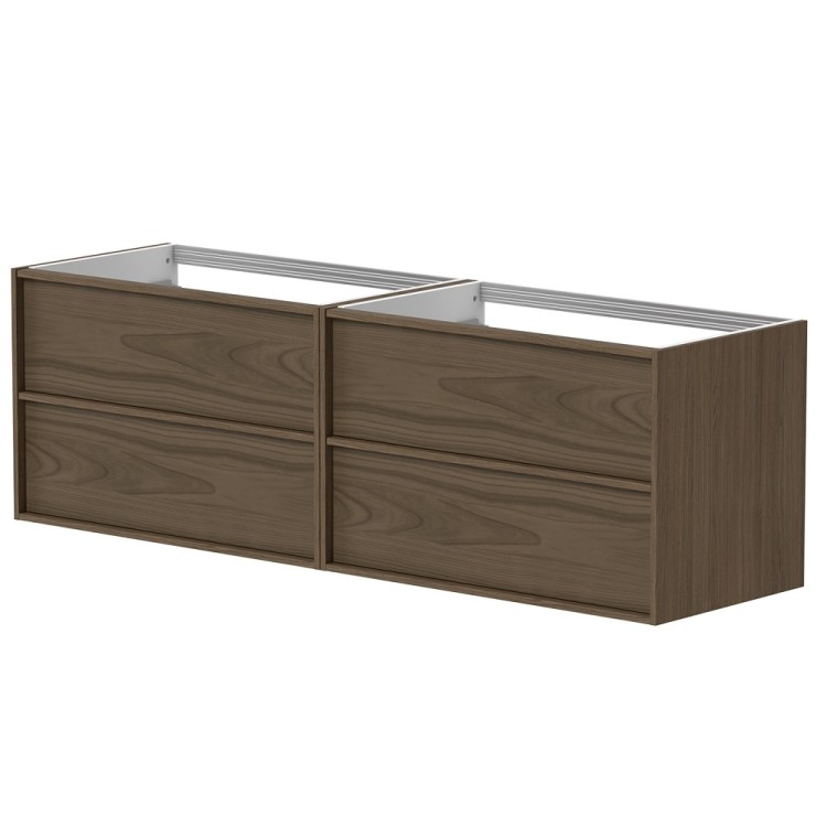 Vannas istabas skapītis izlietnei Kame HOME 2 160x46cm, brūns ozolkoka finierējums Vannas istabas skapītis izlietnei Kame HOME 2 160x46cm, brūns ozolkoka finierējums