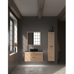 Vannas istabas augstais skapis Kame RUSTIC 160 x 35.2 cm, balināts ozolkoka finierējums