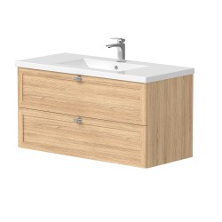 Vannas istabas skapītis ar izlietni Kame RUSTIC 105x54cm, balināts ozolkoka finierējums