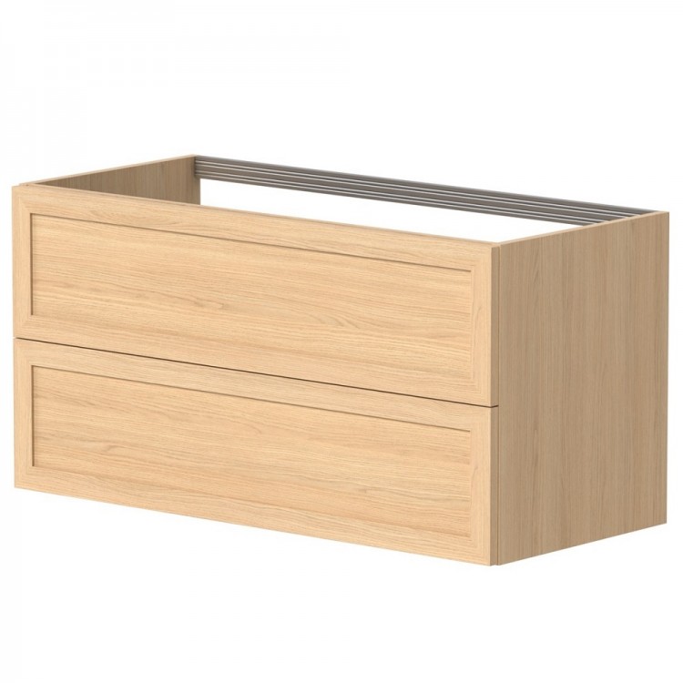Vannas istabas skapītis izlietnei Kame RUSTIC 100x46cm, balināts ozolkoka finierējums Vannas istabas skapītis izlietnei Kame RUSTIC 100x46cm, balināts ozolkoka finierējums