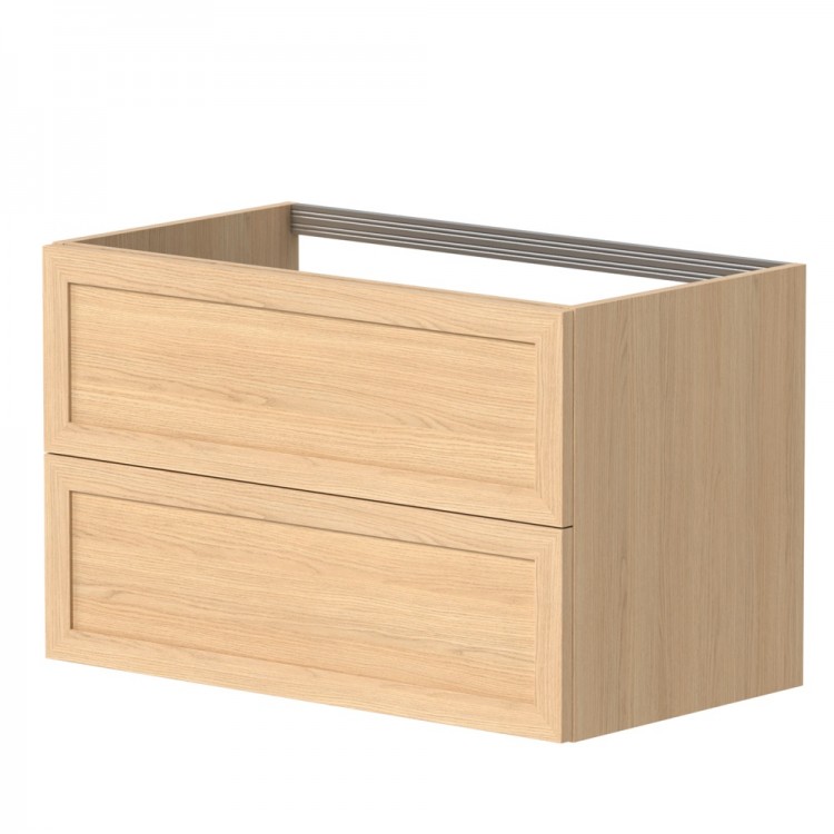 Vannas istabas skapītis izlietnei Kame RUSTIC 80x46cm, balināts ozolkoka finierējums Vannas istabas skapītis izlietnei Kame RUSTIC 80x46cm, balināts ozolkoka finierējums