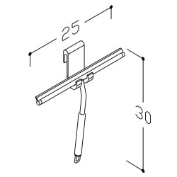 Dušas stiklu tīrītājs Kame 25cm, hroms