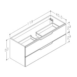 Vannas istabas skapītis izlietnei Kame AMBER 120cm, BU/12-3DR/D02-BL-AMB