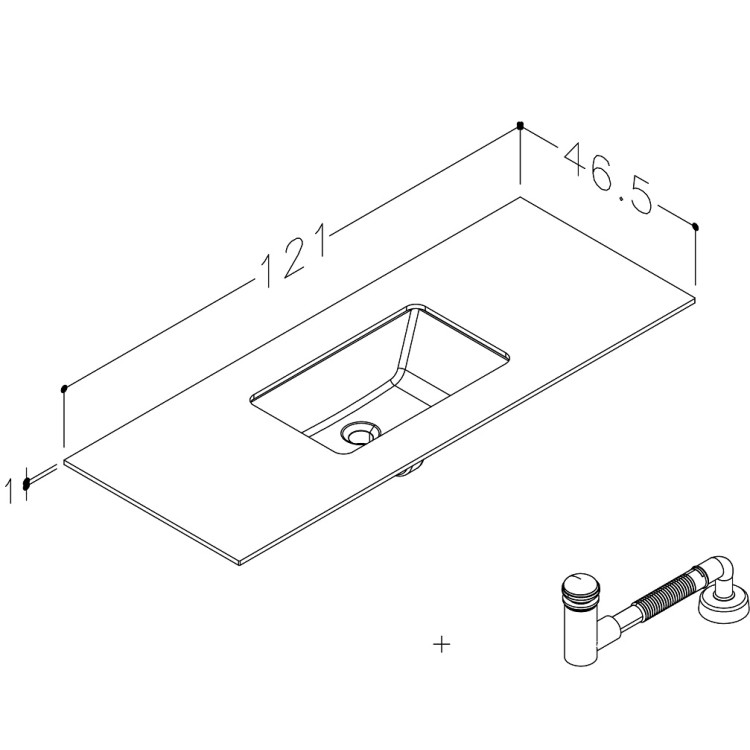 Vannas istabas skapītis KAME BIG ar izlietni ILSA 121x46cm, brūns ozols Vannas istabas skapītis KAME BIG ar izlietni ILSA 121x46cm, brūns ozols
