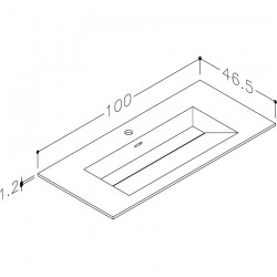 Izlietne skapītim KAME CORIAN 100x46.5cm, CN1014618