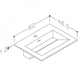 Izlietne skapītim KAME CORIAN 60x46.5cm, CN614618