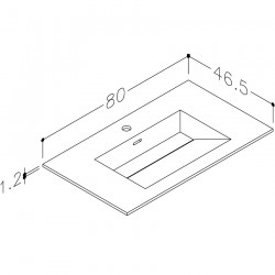 Izlietne skapītim KAME CORIAN 80x46.5cm, CN814618