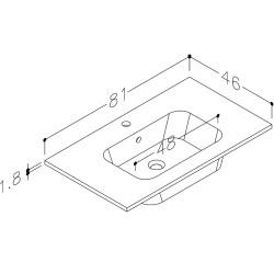 Izlietne skapītim KAME ELIDE 81x46cm, SG814618B