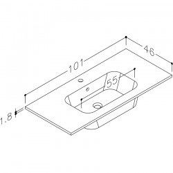 Izlietne skapītim KAME ELIDE 101x46cm, SG1014618