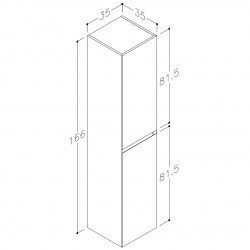 Vannas istabas augstais skapis Kame LOFT 166x35cm, TU/35-2/D18-LFT