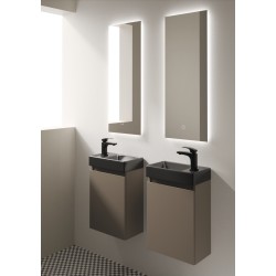 Vannas istabas skapītis ar izlietni Kame MINI melnā krāsā 40cm L/R, brūns
