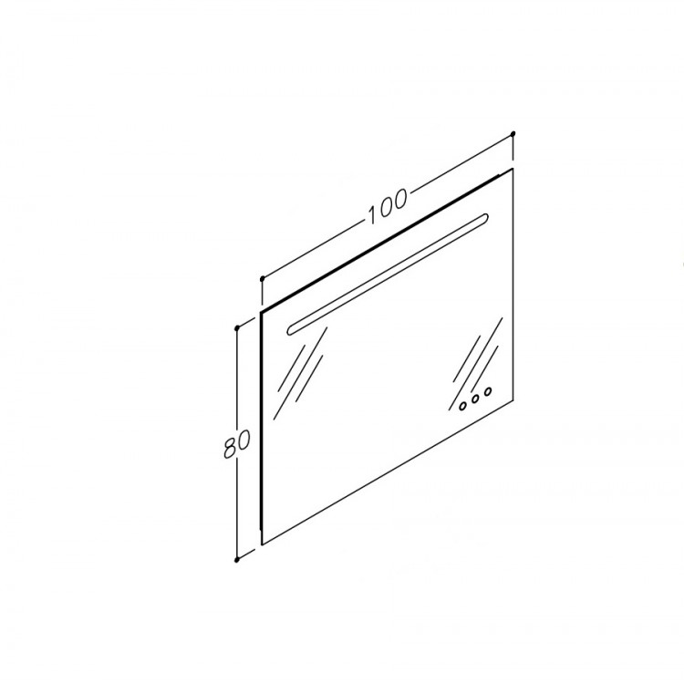 Spogulis ar LED apgaismojumu, Bluetooth un spoguļa apsildi Kame SMART, 100x80cm