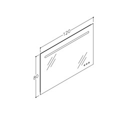 Spogulis ar LED apgaismojumu, Bluetooth un spoguļa apsildi Kame SMART, 120x80cm