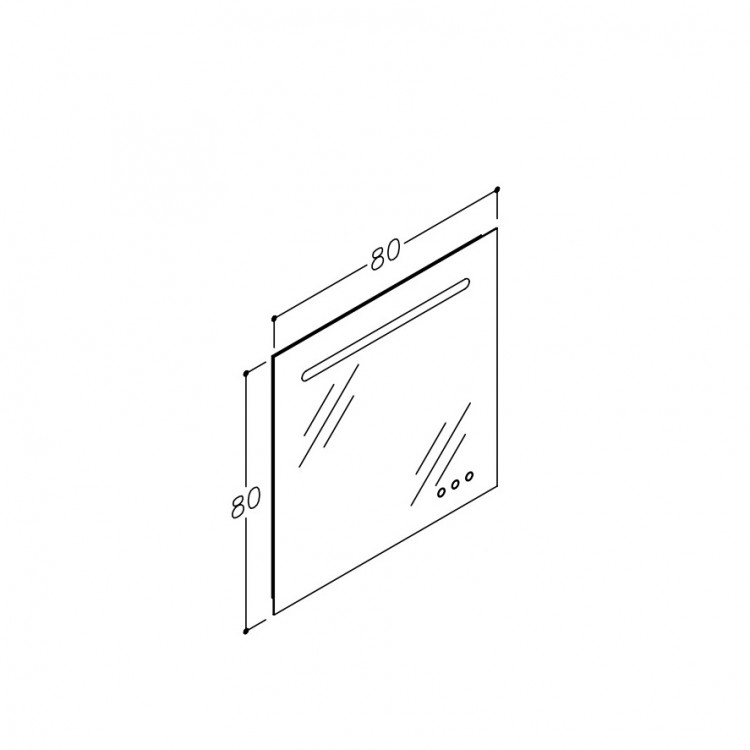 Spogulis ar LED apgaismojumu, Bluetooth un spoguļa apsildi Kame SMART, 80x80cm Spogulis ar LED apgaismojumu, Bluetooth un spoguļa apsildi Kame SMART, 80x80cm