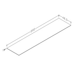 Darba virsma no augstspiediena lamināta Kame 200cm, WP/20-3/H11