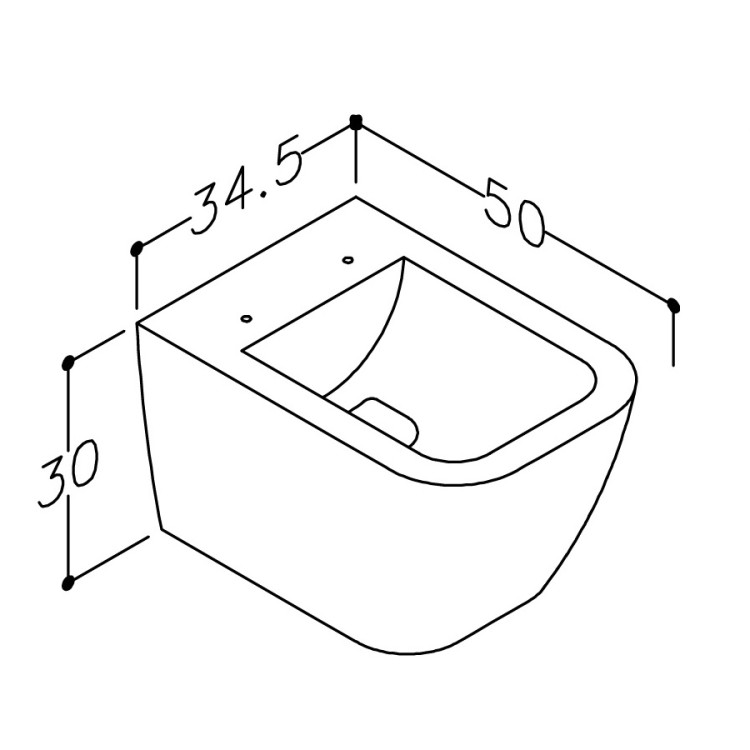 Tualetes pods piekaramais Kame Bormida Rimless ar Soft Close Slim vāku, balts