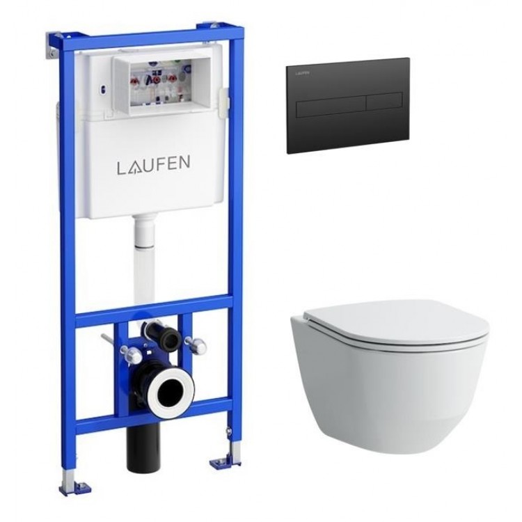 Komplekts Laufen Pro ar Slim SC vāku+ rāmis+ melna poga Komplekts Laufen Pro ar Slim SC vāku+ rāmis+ melna poga