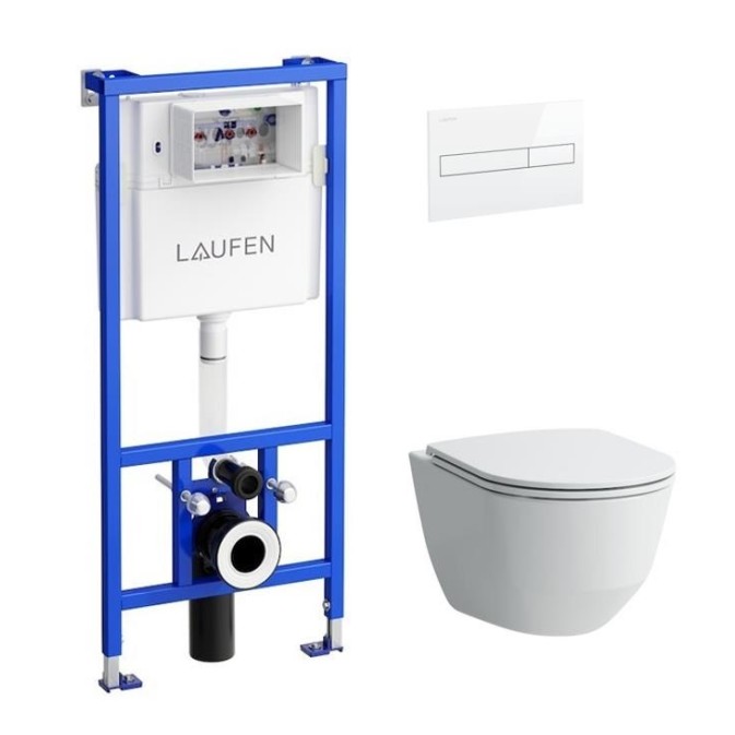 Komplekts Laufen Pro ar Slim SC vāku+ rāmis+ balta poga