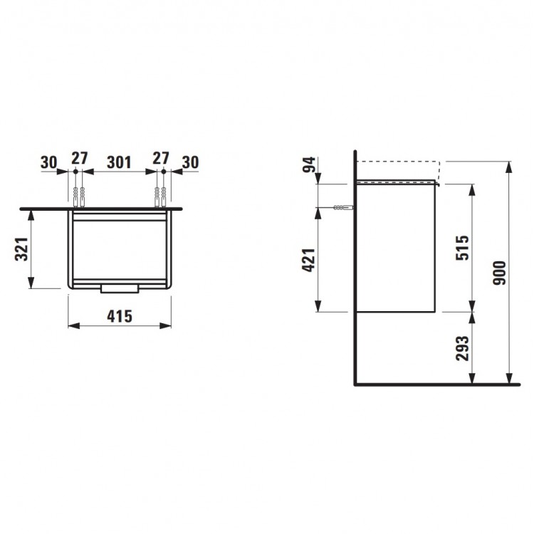 Vannas istabas skapītis ar izlietni 45 cm Laufen Base R, H4021121102601+H8159610001041 Vannas istabas skapītis ar izlietni 45 cm Laufen Base R, H4021121102601+H8159610001041