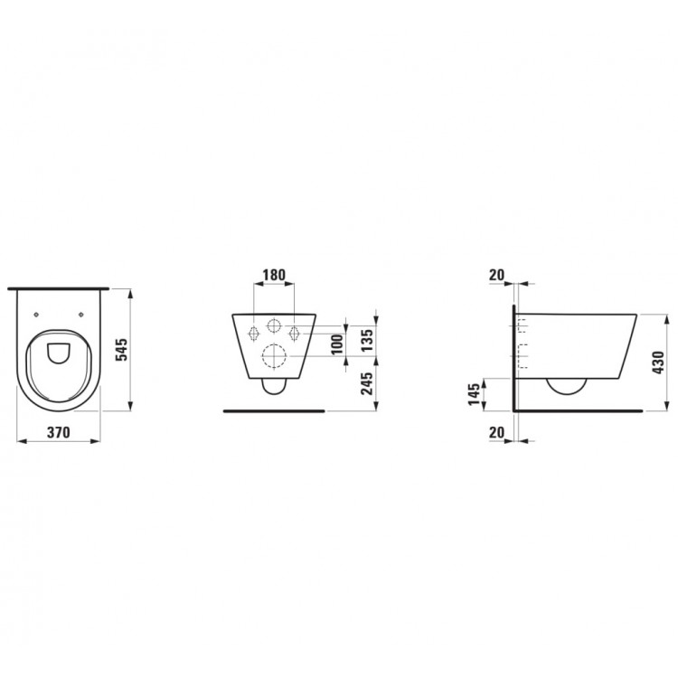 Tualetes pods piekaramais Laufen Kartell Rimless ar Soft Close vāku, balts